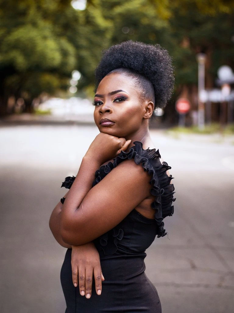 Portrait of Naledi Mokwena, co-founder of Ubuntual, photographed on a Cape Town rooftop.